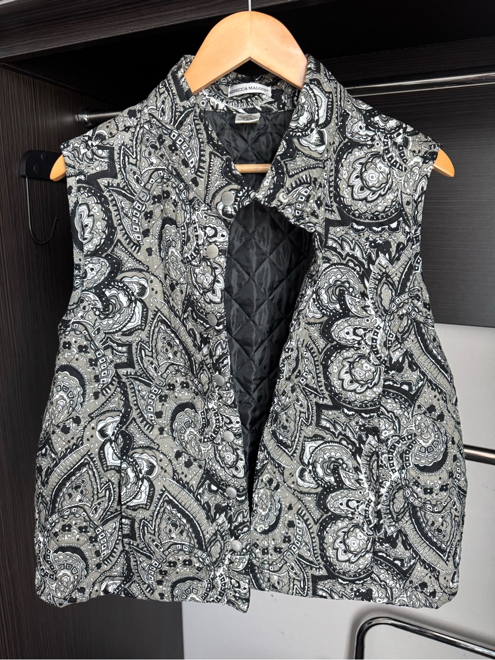 Rebecca Malone Paisley Quilted Vest Size XL